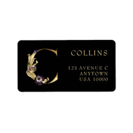 DECORATIVE BREV C med Pumpkin Monogram-etikett Adressetikett