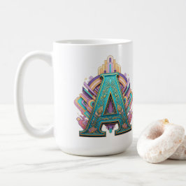 Decorative Capital Brev ’A’ med Art Deco Flair Kaffemugg