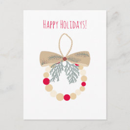 Decorative Christmas wreath with natural elements Helg Vykort