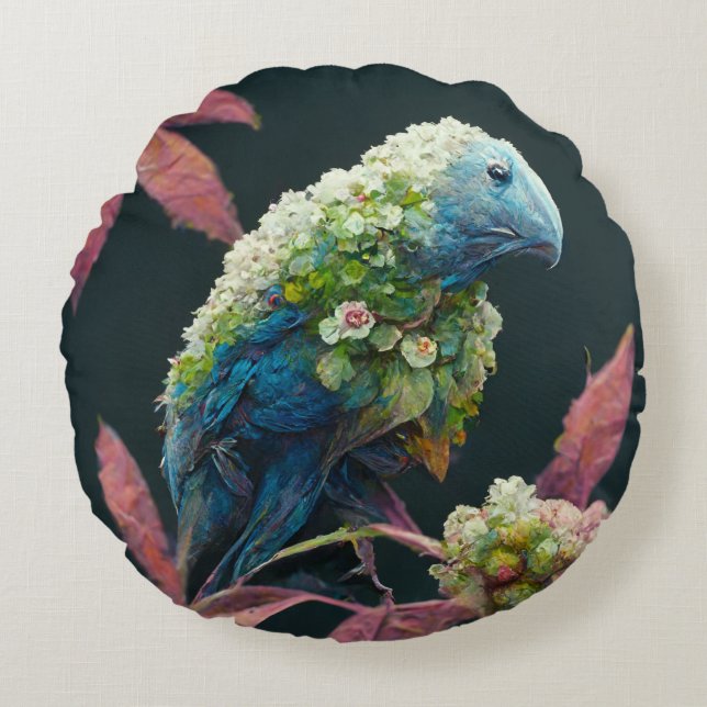 Decorative Cushion with Bird Design Rund Kudde (Framsidan)