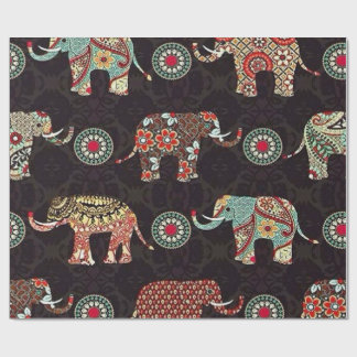 Decorative Elephant Pattern Wrapping Paper Presentpapper