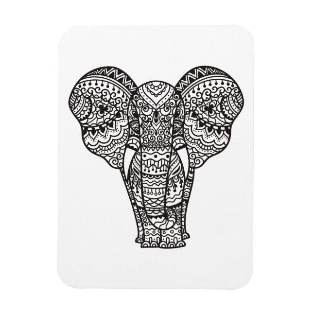 Decorative Elephant Stil Magnet (Vertikal)