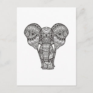 Decorative Elephant Stil Vykort