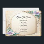 Decorative Floral Frame with Pearls Save The Date Spara Datumet<br><div class="desc">Beautiful Decorative Floral Frame with Pearls Save the Date</div>