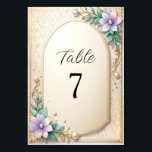 Decorative Floral Frame with Pearls Table Number Bordsnummer<br><div class="desc">Beautiful Decorative Floral Frame with Pearls Table Number</div>