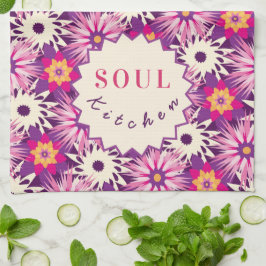 Decorative Floral pattern Pink Purple Astra Modern Kökshandduk