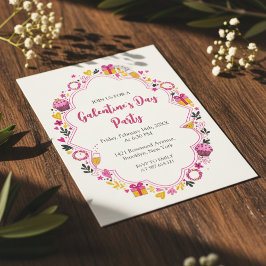 Decorative Galentines Invitation Oval Frame Inbjudningar