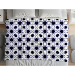 Decorative geometric patterned baby blue star fleecefilt