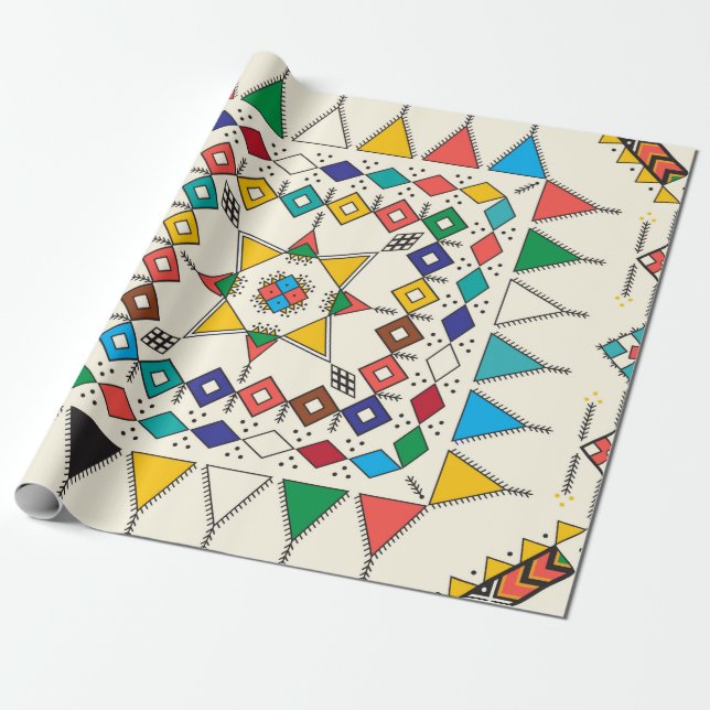 Decorative geometric repeating pattern inspired by presentpapper (Utrullad)