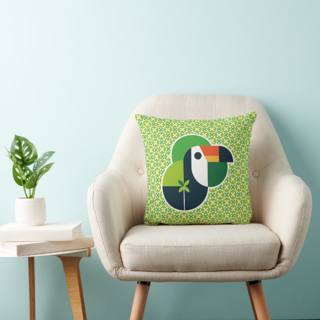 Decorative Geometric Toucan for Bird Lovers Kudde (Stol)