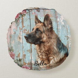 Decorative German Shepherd Throw Pillow Rund Kudde