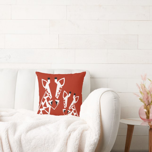 Decorative Giraffe Wildlife Älskare Cushion Pillow Kudde (Soffa)