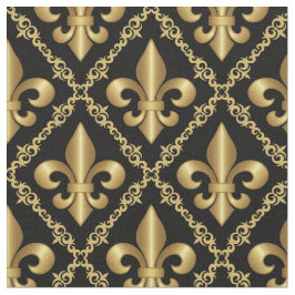 Decorative Golden Fleur-de-Lis Mönster Tyg