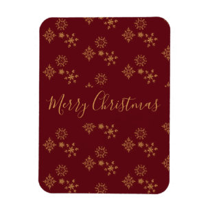 Decorative Golden Snöflingor God jul Magnet