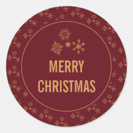 Decorative Golden Snöflingor God jul Runt Klistermärke