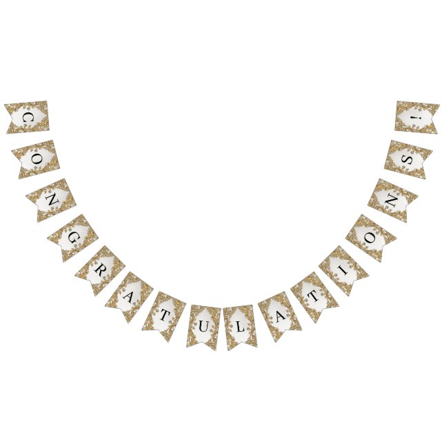 Decorative Guld Bunting Flagga (Alla)