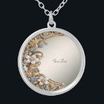 Decorative Guld White Blommigt Necklace Silverpläterat Halsband<br><div class="desc">Den vackra dekorativa Guld White Blommigt Necklace</div>