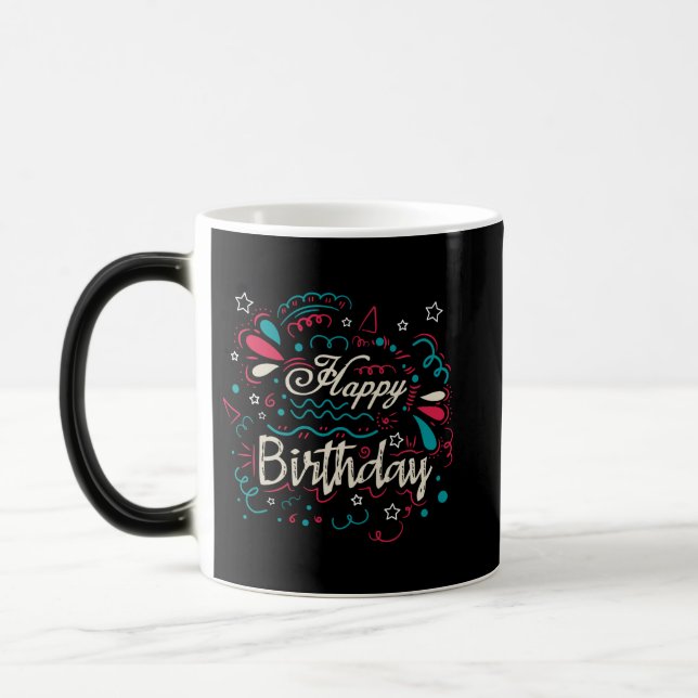 decorative happy birthday magisk mugg (Vänster)