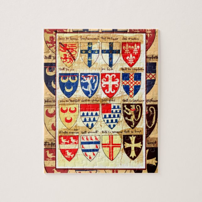 Decorative Heraldry Mönster Jigszle Puzzle Pussel (Vertikal)