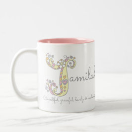 Decorative Jamilah eller J namn betyder mugg
