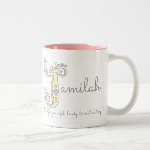 Decorative Jamilah eller J namn betyder mugg