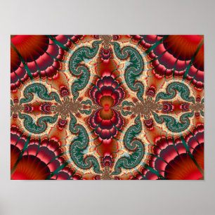 Decorative Kaleidoscope Mönster Poster
