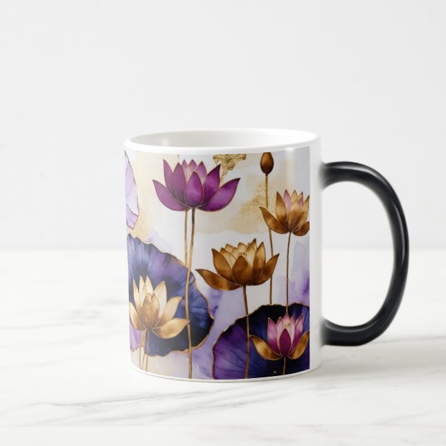 Decorative Lotus Flowers Design #1 Magisk Mugg (Höger)