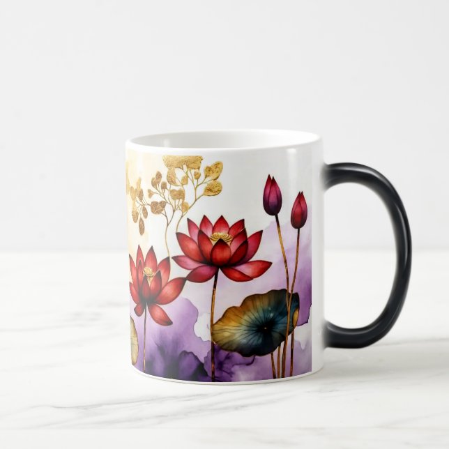 Decorative Lotus Flowers Design #2 Magisk Mugg (Höger)