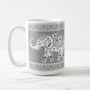 Decorative Lotus Mandala Elephant Kaffemugg