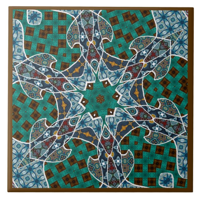 Decorative Mandala Ceramic Tile Kakelplatta (Framsidan)