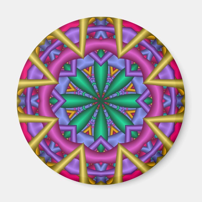 Decorative Mandala Roligt magnet (Framsidan)
