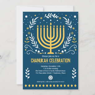 Decorative Menorah Hanukkah Julfest Inbjudningar