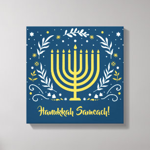 Decorative Menorah Hanukkah Wood Wall Art Canvastryck