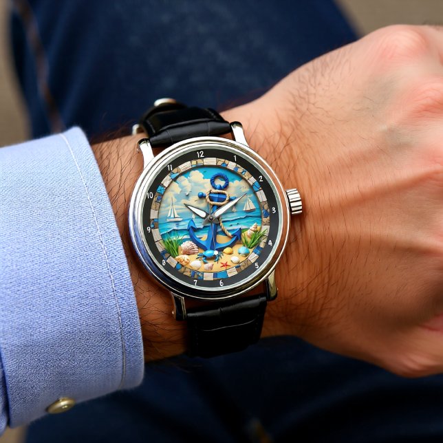 Decorative Nautical Feature Anchor Coastal Scenery Armbandsur (Skapare uppladdad)
