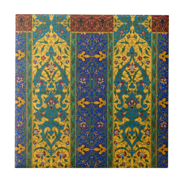 Decorative Persian Intricate Floral Pattern Kakelplatta (Framsidan)