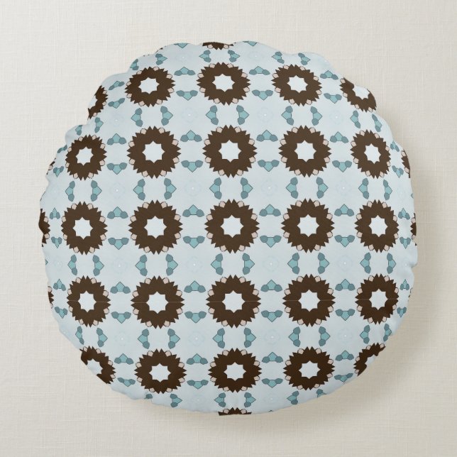 decorative pillow featuring a geometric pattern rund kudde (Framsidan)