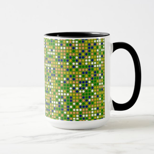 Decorative Polka Dot Mosaic Mönster #2 Mugg (Höger)