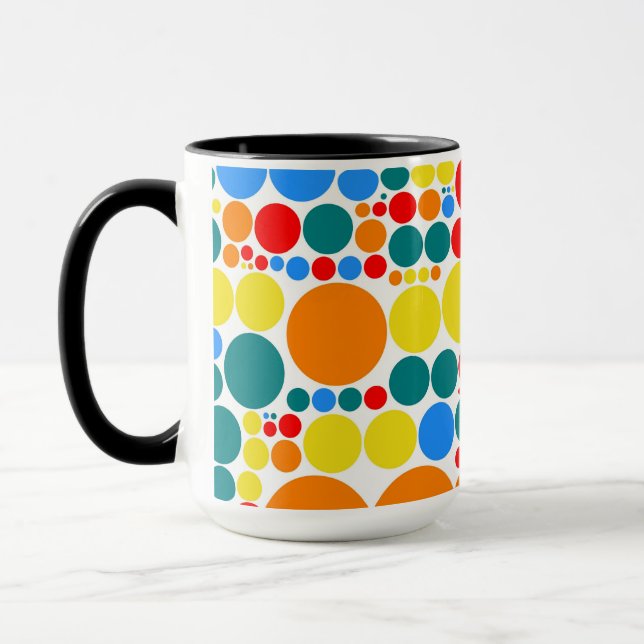 Decorative Polka Dot Mosaic Mönster Mugg (Vänster)
