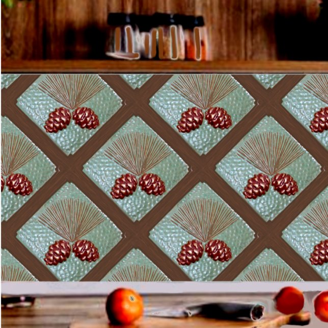 Decorative Ponderosa Pinecone Tile Kakelplatta (Ponderosa Pinecone kitchen backsplash)