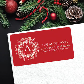 Decorative Ram Monogram Return-adressetikett Adressetikett