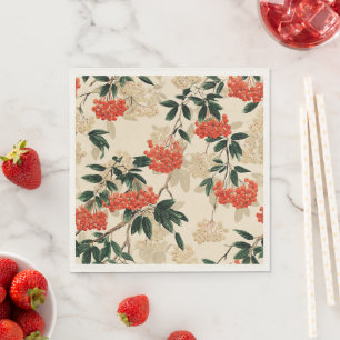 Decorative Red and White Berry Mönster Pappersservett