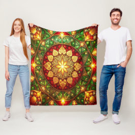 Decorative Red Green Fleece Blanket