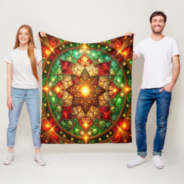 Decorative Red Green Fleece Blanket