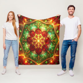 Decorative Red Green Fleece Blanket