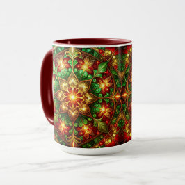 Decorative Red Green Holiday Mug Mugg