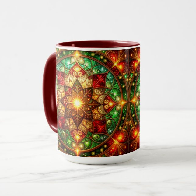 Decorative Red Green Holiday Mug Mugg (Framsida vänster)