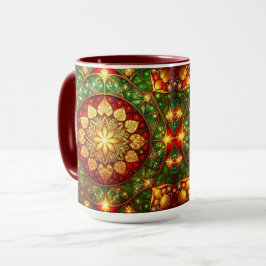 Decorative Red Green Holiday Mug Mugg