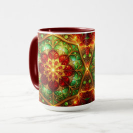 Decorative Red Green Holiday Mug Mugg