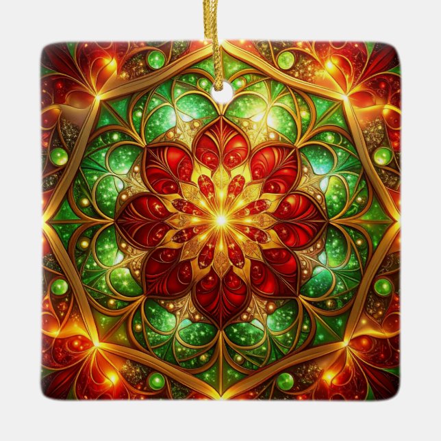 Decorative Red Green Holiday Ornament (Framsida)