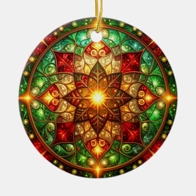Decorative Red Green Holiday Ornament (Framsidan)